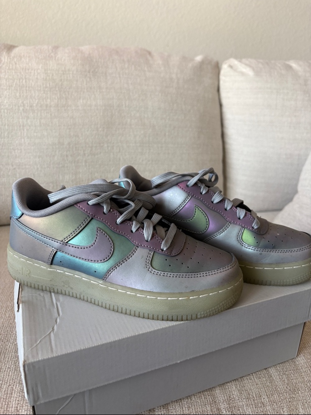 Nike Iridescent Low Top Sneakers - Green, Purple, Gray